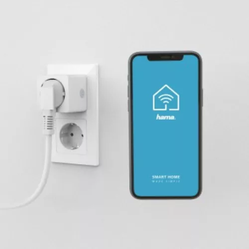 Hama okos WiFi mini konnektor fogyasztásmérővel, 3680 W, fehér (176575)