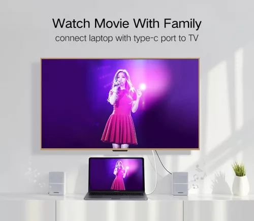 UGREEN USB-C - HDMI kábel apa - apa ABS ház 1.5 m fehér MM121