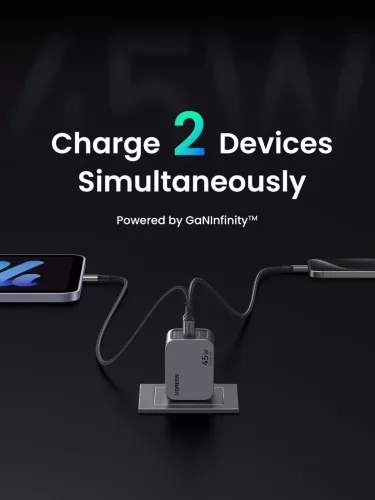 UGREEN Nexode Pro 45W két USB-C GaN gyorstöltő EU X707