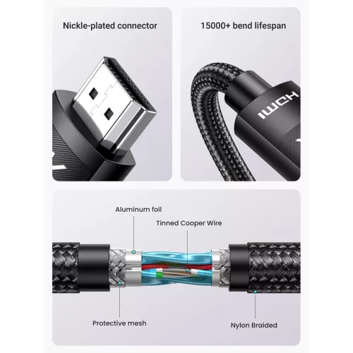 UGREEN 4K HDMI kábel apa - apa fonott 3 m HD119