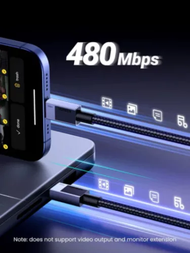 UGREEN USB-C - USB-C PD gyorstöltés kábel Space szürke 3 m L512