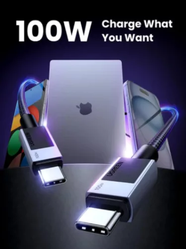 UGREEN USB-C - USB-C PD gyorstöltés kábel Space szürke 3 m L512