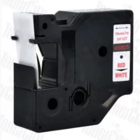   Utángyártott DYMO D1 45805 19mm x 7m fehér-piros #S0720850