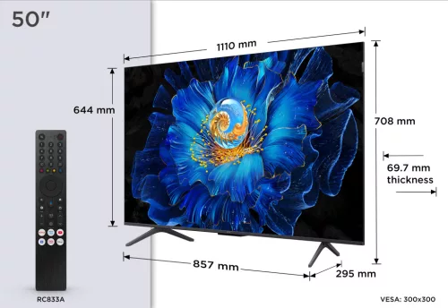 TCL 50" 50C6KS QD-MiniLED 127cm 4K Google TV