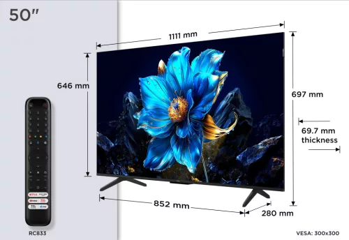 TCL 50" 50P7K QLED 127cm 4K Google TV