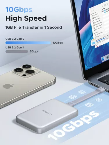 UGREEN mágneses M.2 NVMe SSD külső ház D619