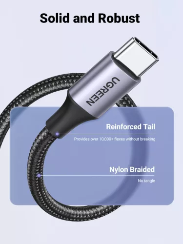 UGREEN USB-A - USB-C gyorstöltés kábel 3A Max fekete 1 m US288