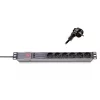 KELINE 620P06 19"" 1U 6x250V Schuko aljzat túlfeszültségvédelemmel 2,3m elosztósor
