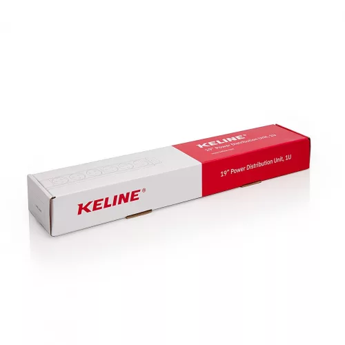 KELINE 620P06 19"" 1U 6x250V Schuko aljzat túlfeszültségvédelemmel 2,3m elosztósor