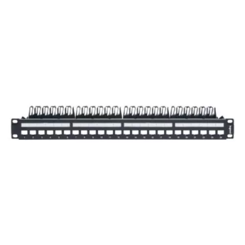 Legrand 632850 Linkeo C 19" 1U 24port moduláris fém üres patch panel kábeltartóval