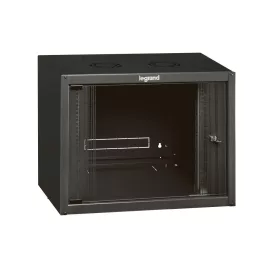   Legrand 646201 Linkeo 19" 9U MAG:494 SZÉL:600 MÉLY:450 MAX:18kg üvegajtós antracit fali rack szekrény