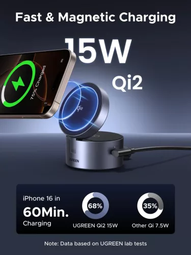 UGREEN 3 in 1 mágneses vezeték nélküli töltő EU W712