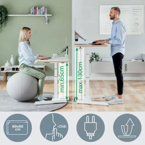 Leitz Ergo kisméretű elektromos ülő-álló asztal felállásra emlékeztetővel