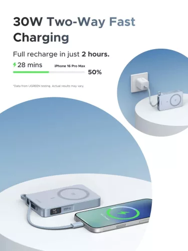 UGREEN 10000 mAh mágneses vezeték nélküli powerbank PB773