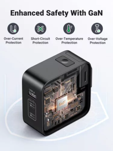 UGREEN GaN 65W gyorstöltő 3 portos CD296