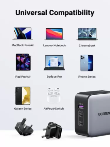 UGREEN GaN 65W gyorstöltő 3 portos CD296
