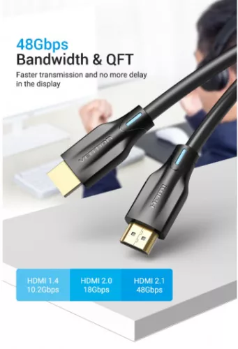 Vention HDMI 2.1 (8K, fekete), 1m , kábel