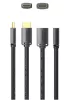 Vention HDMI/M -> HDMI/F (4K, HD, PVC, fekete), 1m, kábel