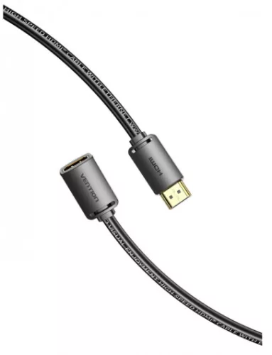 Vention HDMI/M -> HDMI/F (4K, HD, PVC, fekete), 5m, kábel