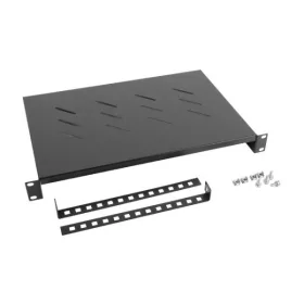   Lanberg AK-1004-B 19" 1U MÉLY:300mm MAX:25kg terhelhetőségű 4 ponton rögzíthető fix fekete rack polc