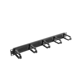   Lanberg AK-1203-B 19" 1U műanyag gyűrűs fekete kábelrendező fésűs bevezetővel