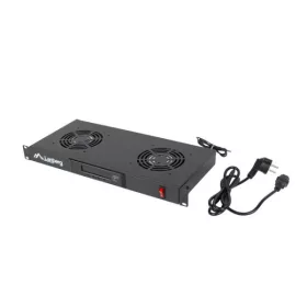   Lanberg AK-1502-B 19" 1U 2x ventilátor + termosztát egység LCD kijelzővel