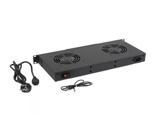 Lanberg AK-1502-B 19" 1U 2x ventilátor + termosztát egység LCD kijelzővel