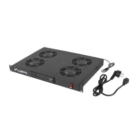   Lanberg AK-1503-B 19" 1U 4x ventilátor + termosztát ventilátor egység LCD kijelzővel