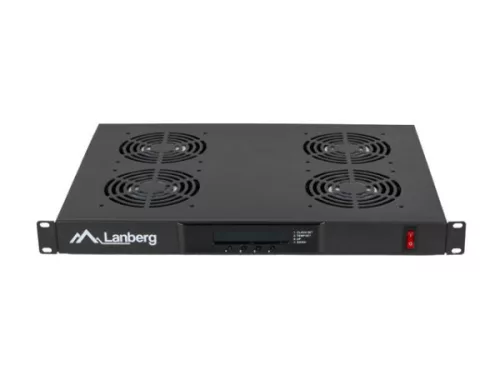Lanberg AK-1503-B 19" 1U 4x ventilátor + termosztát ventilátor egység LCD kijelzővel