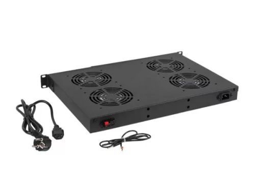 Lanberg AK-1503-B 19" 1U 4x ventilátor + termosztát ventilátor egység LCD kijelzővel