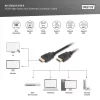 DIGITUS AK-330107-030-S High Speed UHD 4K 3D 30Hz 2.0 aranyozott Ethernet HDMI kábel 3m