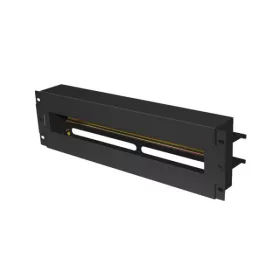   Lanberg AK-VDP103-B 19" 3U DIN sínes fedeles fekete kismegszakító tartó panel