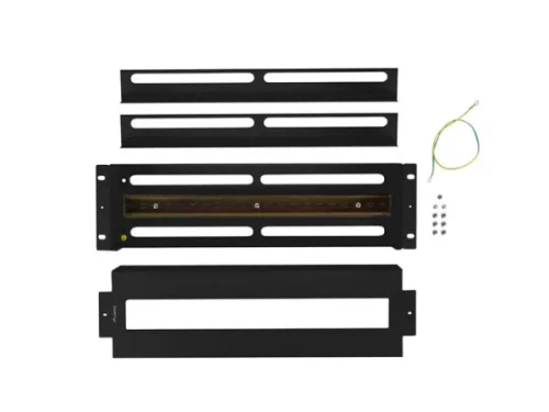 Lanberg AK-VDP103-B 19" 3U DIN sínes fedeles fekete kismegszakító tartó panel