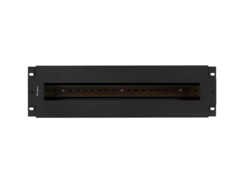 Lanberg AK-VDP103-B 19" 3U DIN sínes fedeles fekete kismegszakító tartó panel