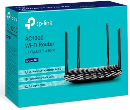 TP-LINK ROUTER ARCHER C6 AC1200 Wireless MU-MIMO Gigabit