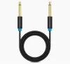 Vention 6.5mm jack/M -> 6.5mm jack/M kábel, (fekete, aranyozott),  1m, kábel