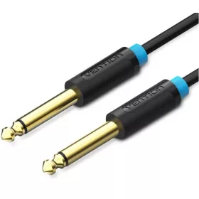   Vention 6.5mm jack/M -> 6.5mm jack/M kábel,  (fekete, aranyozott), 2m, kábel