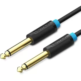   Vention 6.5mm jack/M -> 6.5mm jack/M kábel, (fekete, aranyozott), 3m, kábel