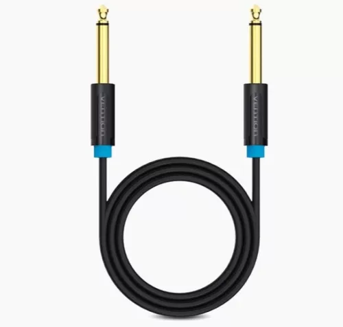 Vention 6.5mm jack/M -> 6.5mm jack/M kábel, (fekete, aranyozott), 3m, kábel