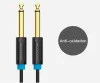 Vention 6.5mm jack/M -> 6.5mm jack/M kábel, (fekete, aranyozott), 3m, kábel