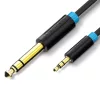 Vention 6.5mm jack/M -> 3.5mm jack/M,  (audio,fekete), 2m, kábel