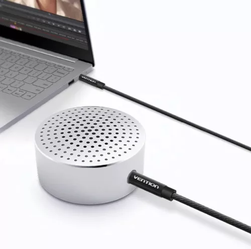Vention 3.5mm jack/M -> 3.5mm jack/M,  (audio,fekete), 2m, kábel