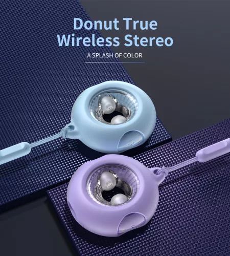 Choetech BH-T22  GlitzDonut TWS (Világító,nyakkábeles,kék), Fülhallgató