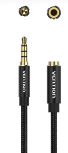Vention 3.5mm jack/M -> 3.5mm/F , (hosszabbító,audio,fekete),  5m, kábel