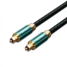   Vention Toslink optikai,  (audio,réz, szövet, zöld), 1,5m, kábel