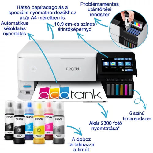 Epson EcoTank L8160 színes tintasugaras multifunkciós fotónyomtató