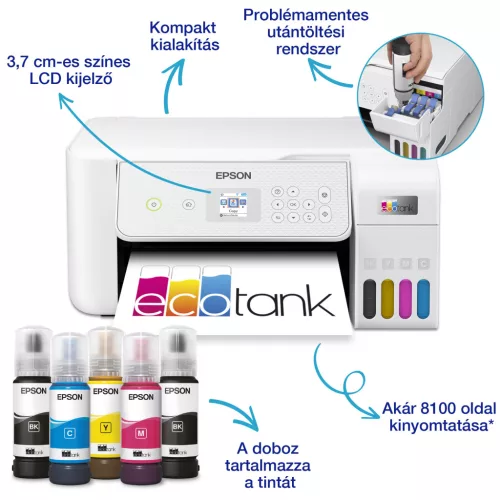 Epson EcoTank L3286 színes multifunkciós nyomtató FEHÉR