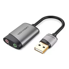   Vention USB 2.0 -> 3.5mm/F (külső, szürke, OMTP-CTIA), 0,15m,  hangkártya