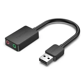   Vention USB-A 2.0/M -> 2*3.5mm/F (külső, fekete), 0,15m, hangkártya