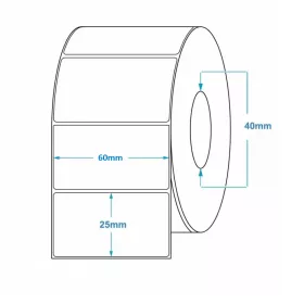 Tekercses PAPÍR címke 60x25 mm 2500 db/tekercs